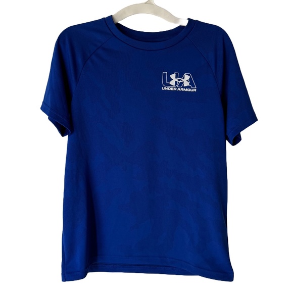 Under Armour Other - Under Armour Blue Camo Shirt with Small Logo Youth Large EUC